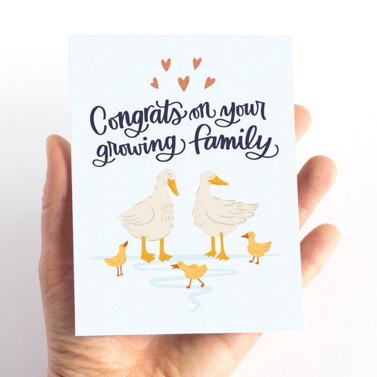 Congrats on your growing family Duckling New Baby Card