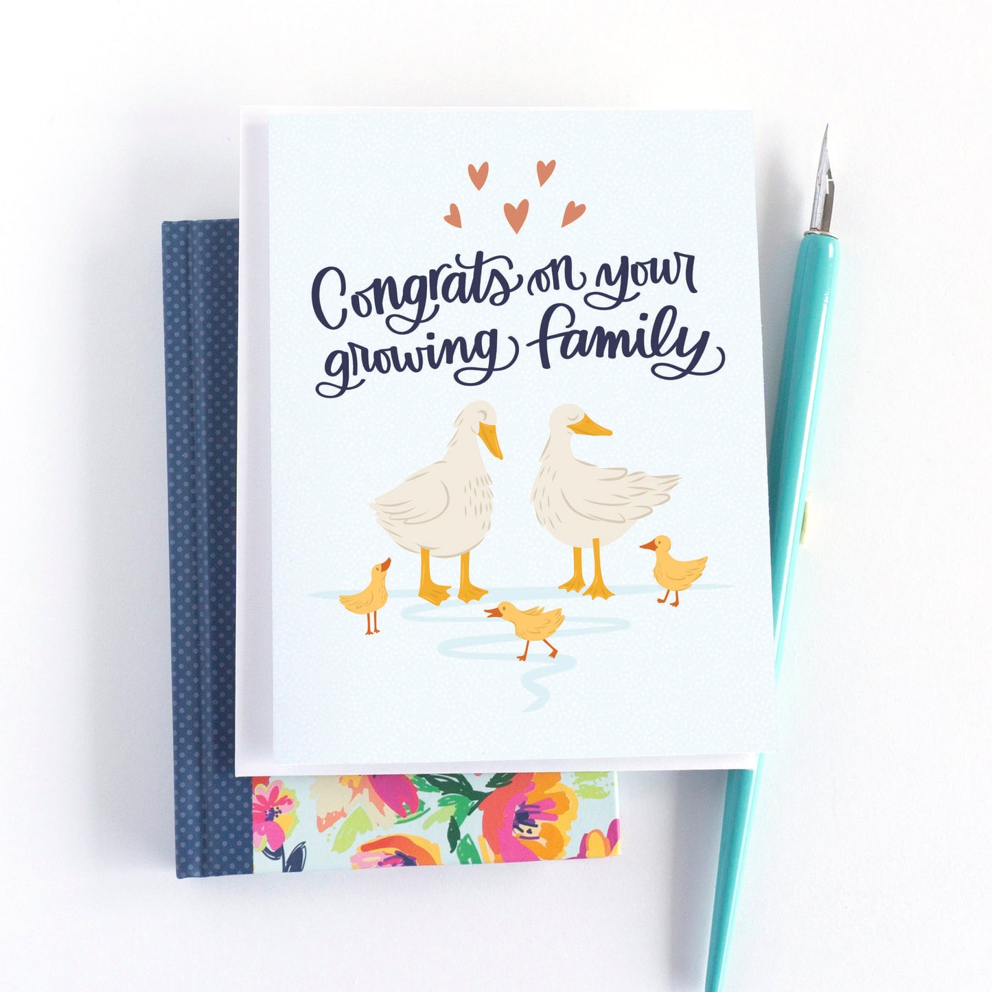 Congrats on your growing family Duckling New Baby Card