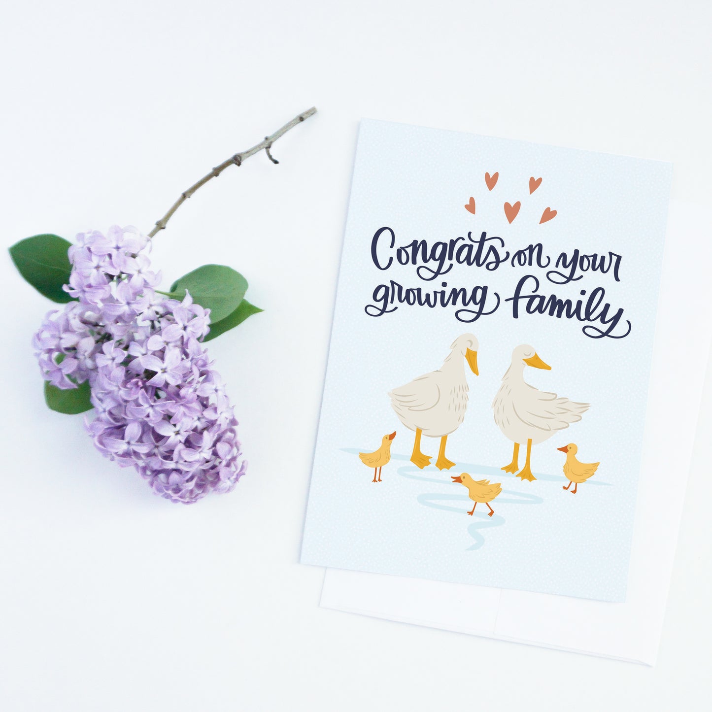 Congrats on your growing family Duckling New Baby Card