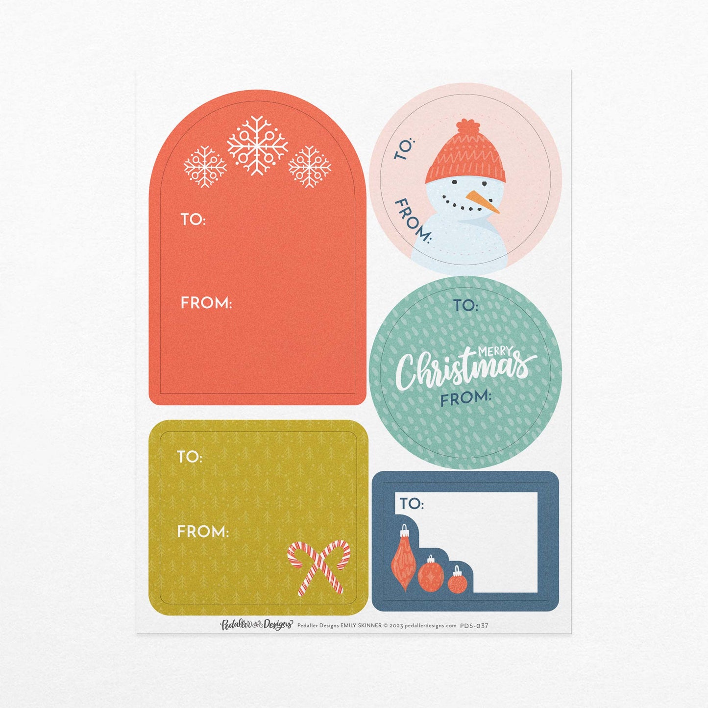 Christmas Gift Tag Sticker Sheet Set
