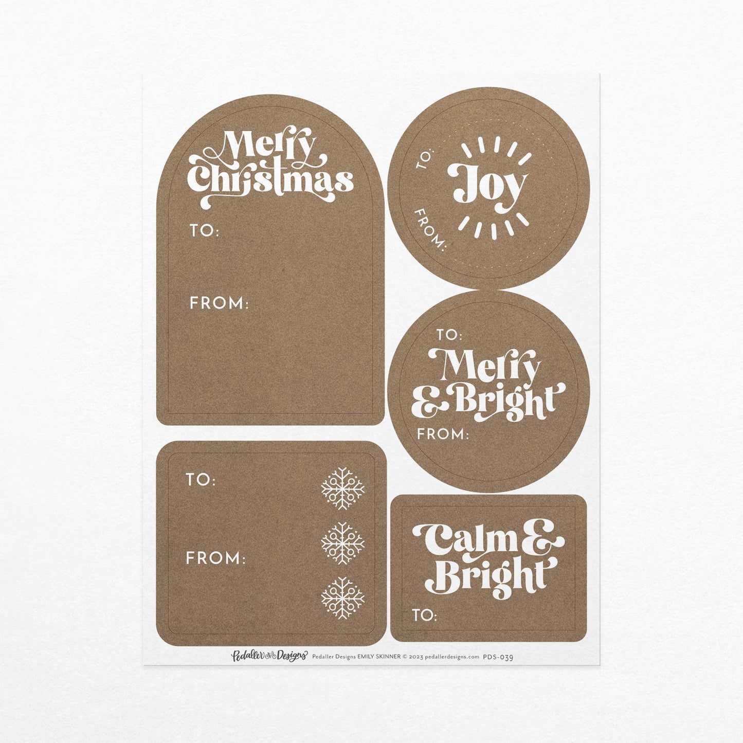 Christmas Gift Tag Sticker Sheet Set