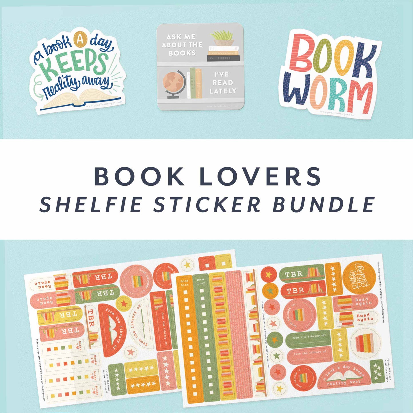 Book Lover's Shelfie Sticker Bundle