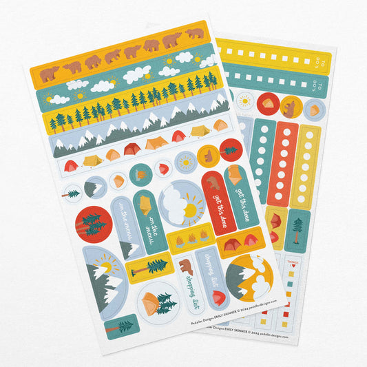Camping Journaling Sticker Sheets