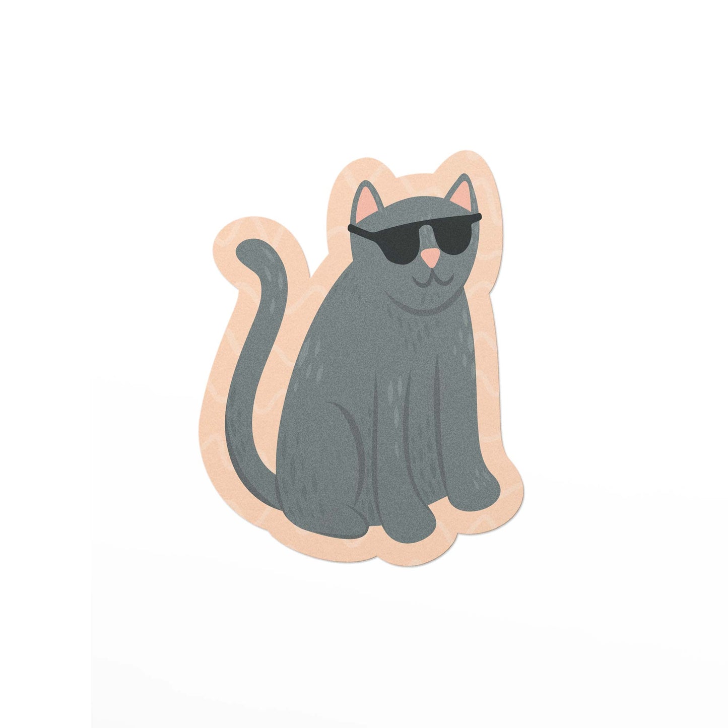 Vinyl sticker featuring a cat wearing sunglasses