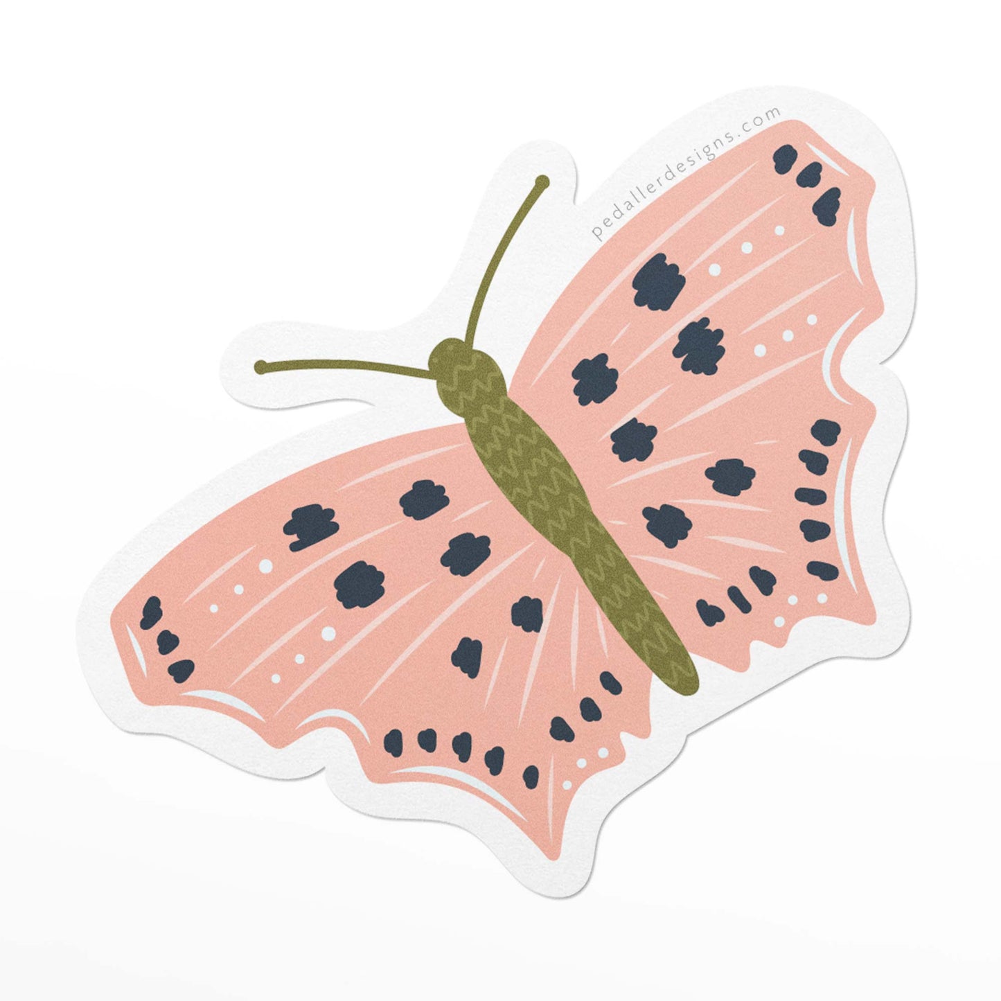Pink Butterfly Vinyl Sticker