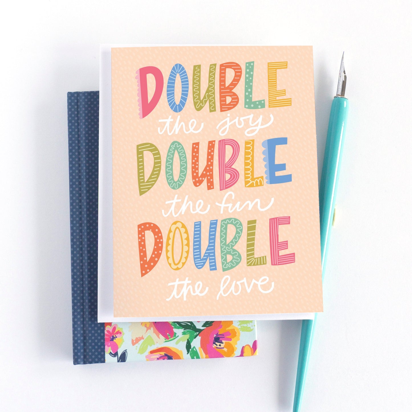 Double the Joy New Baby Card for Twins