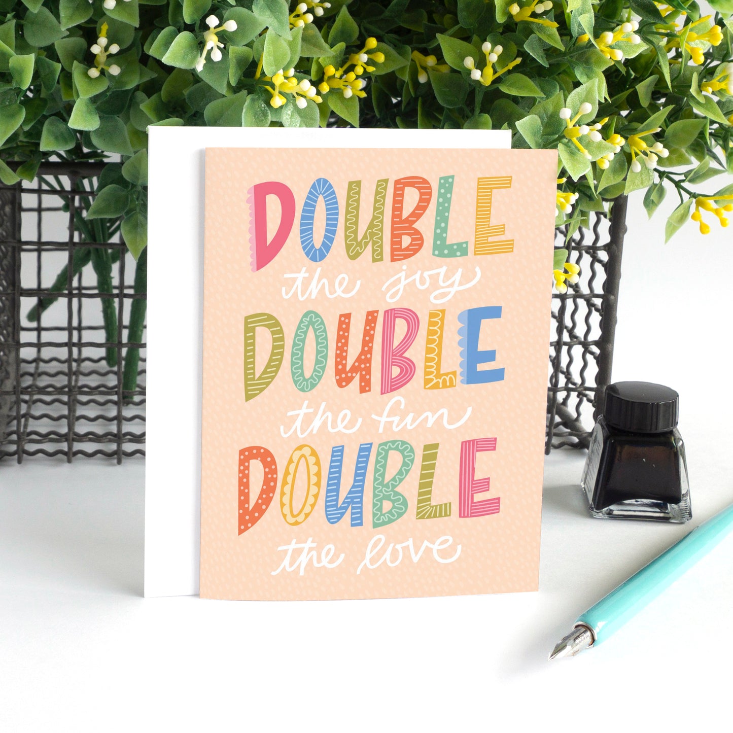 Double the Joy New Baby Card for Twins