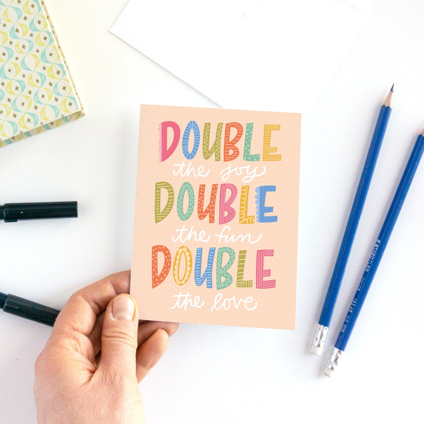 Double the Joy New Baby Card for Twins