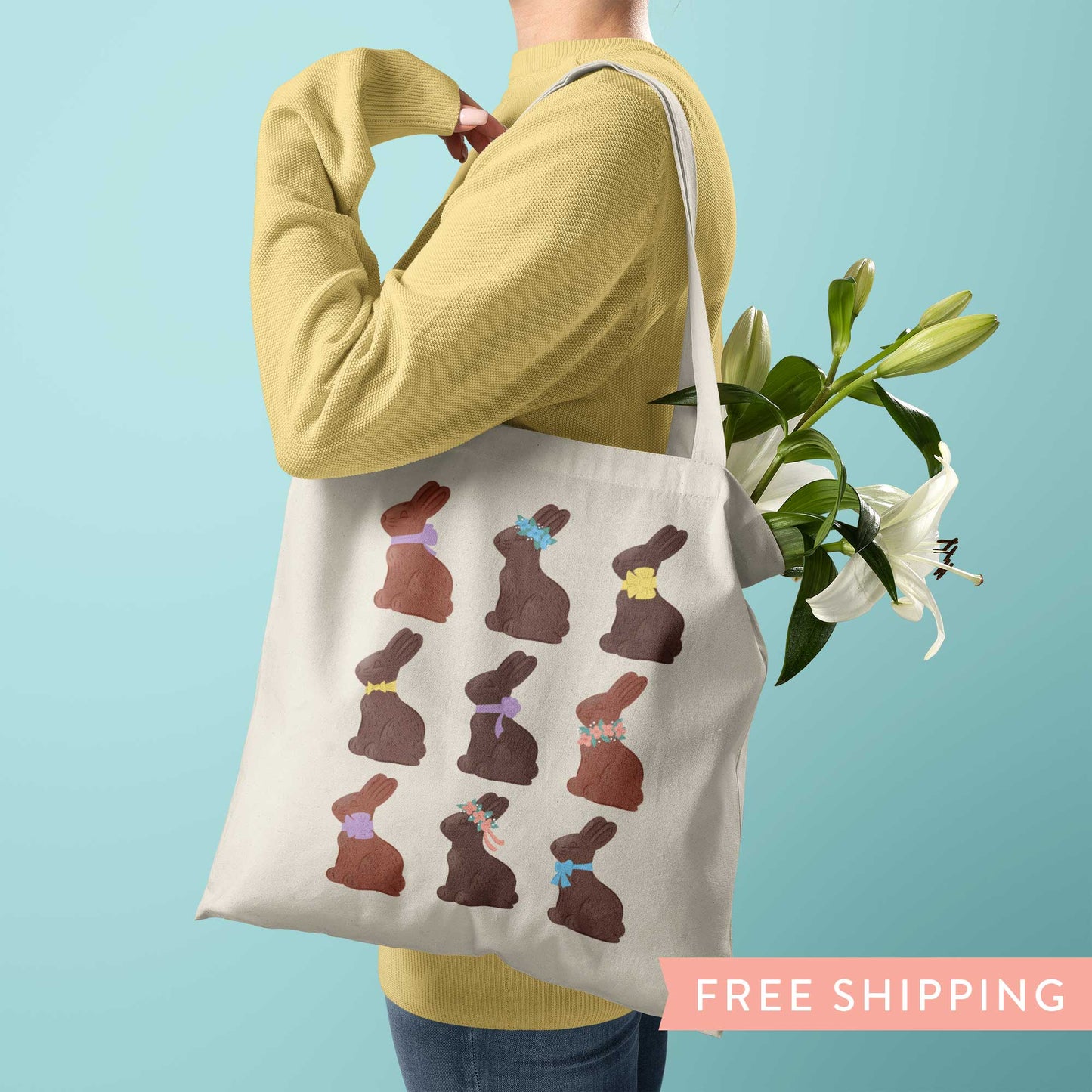 Chocolate Easter Bunnies Tote Bag