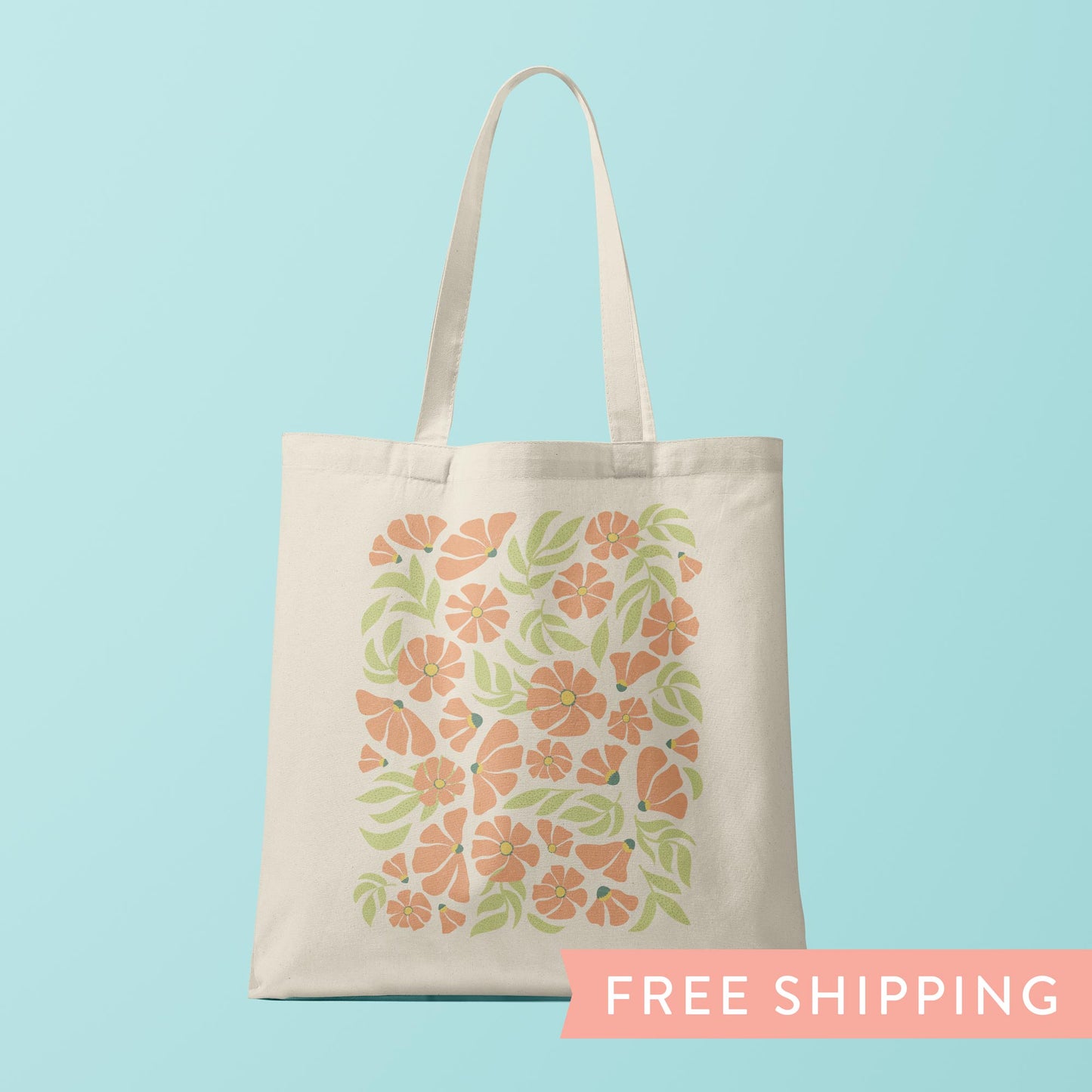 Pink Flowers Easter Tote Bag