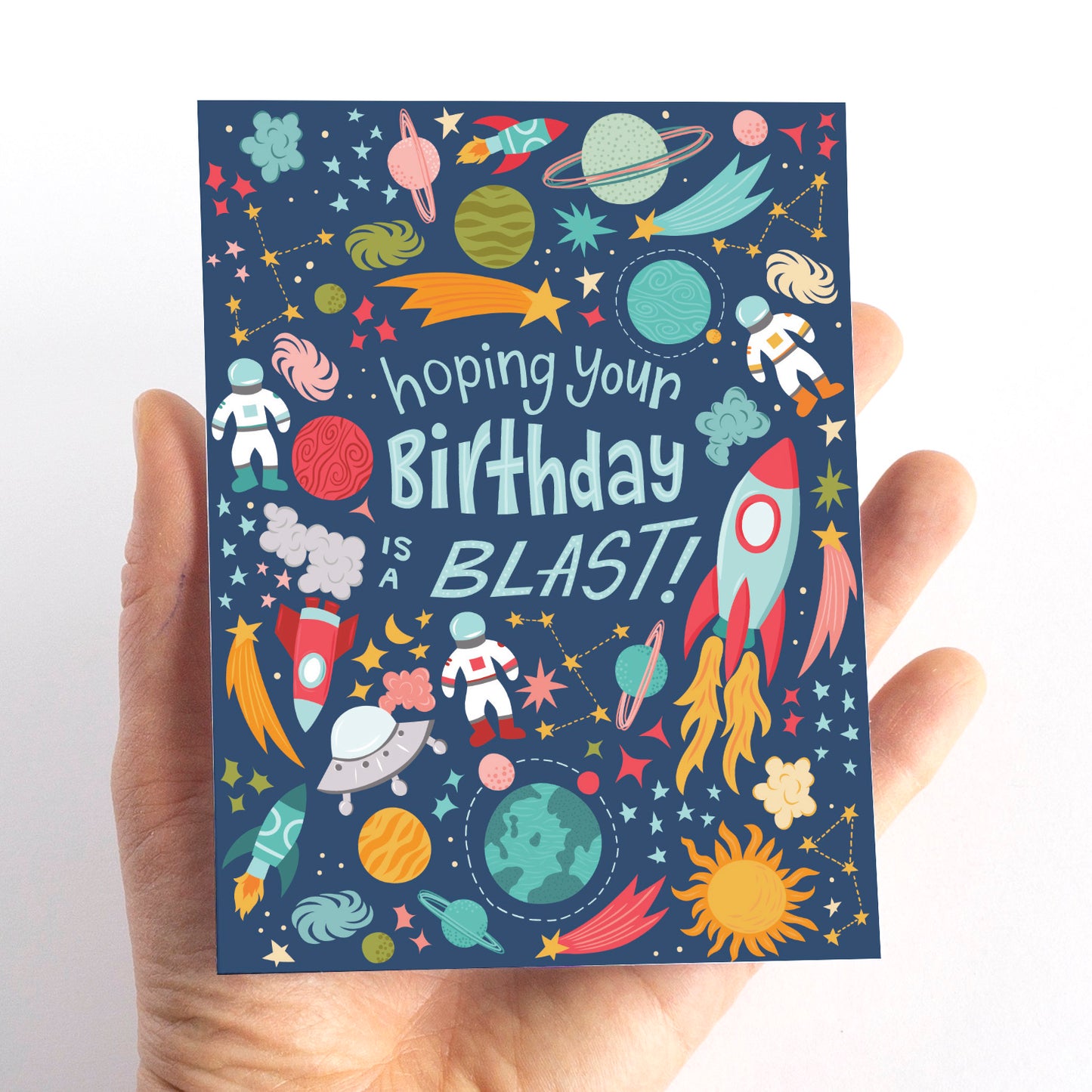 Eye Spy Space Birthday Card for Kids