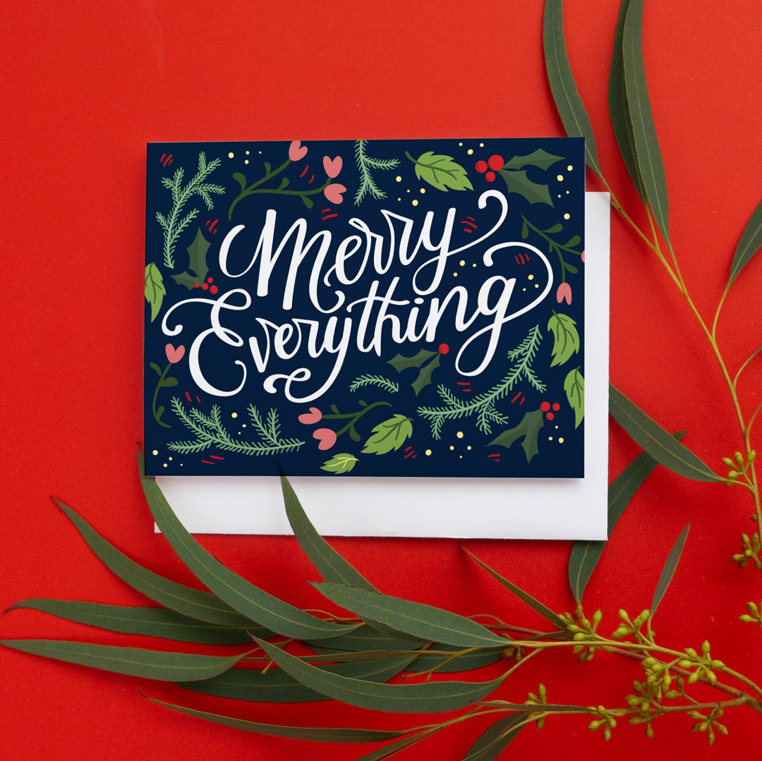 Merry Everything Floral Christmas Card