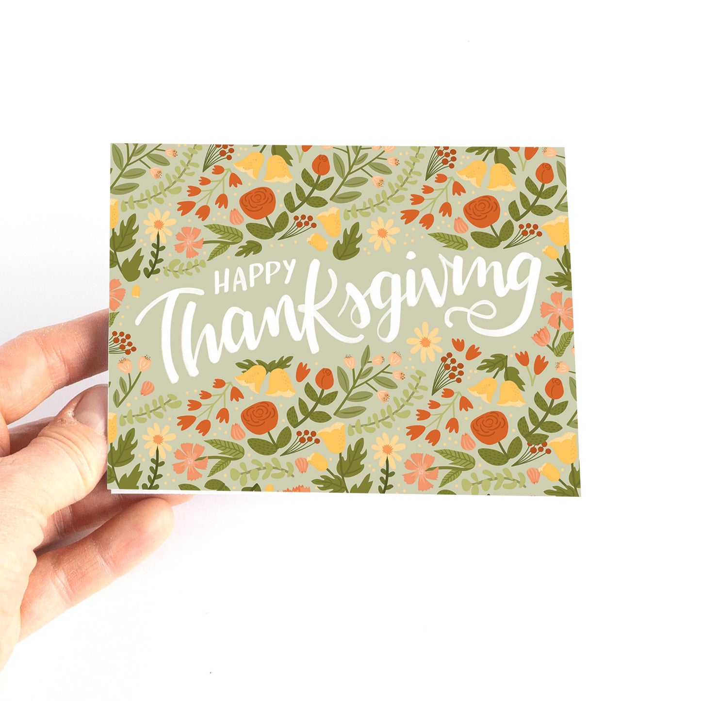 Floral Happy Thanksgiving Card