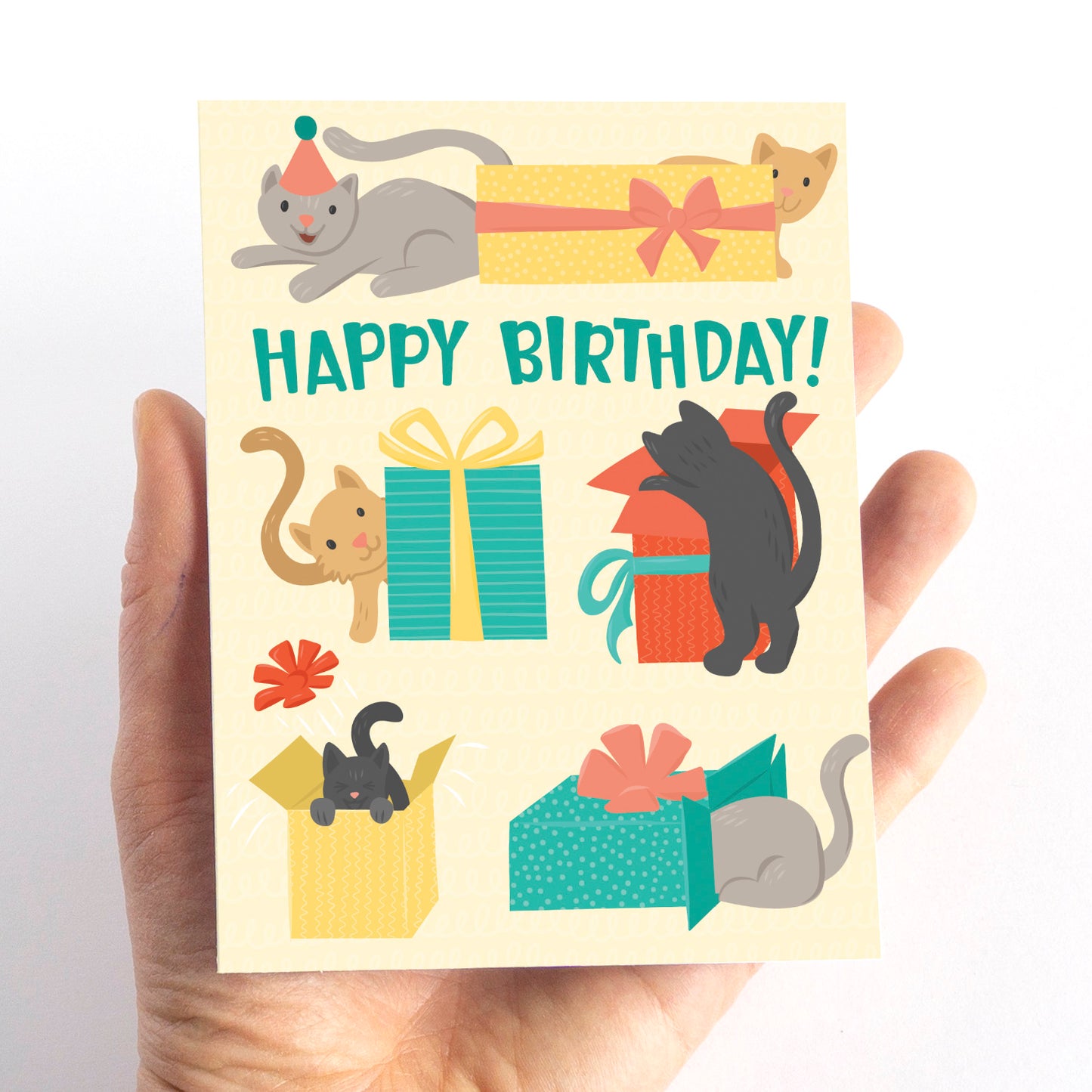 Cats and Boxes Birthday Card