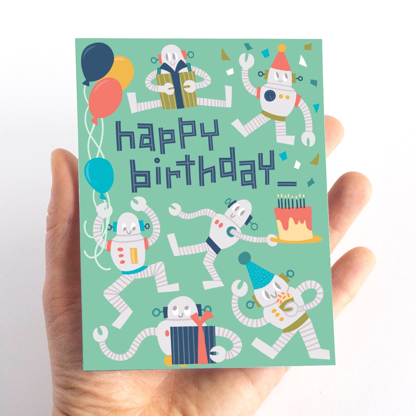 Robot Birthday Card for Kids
