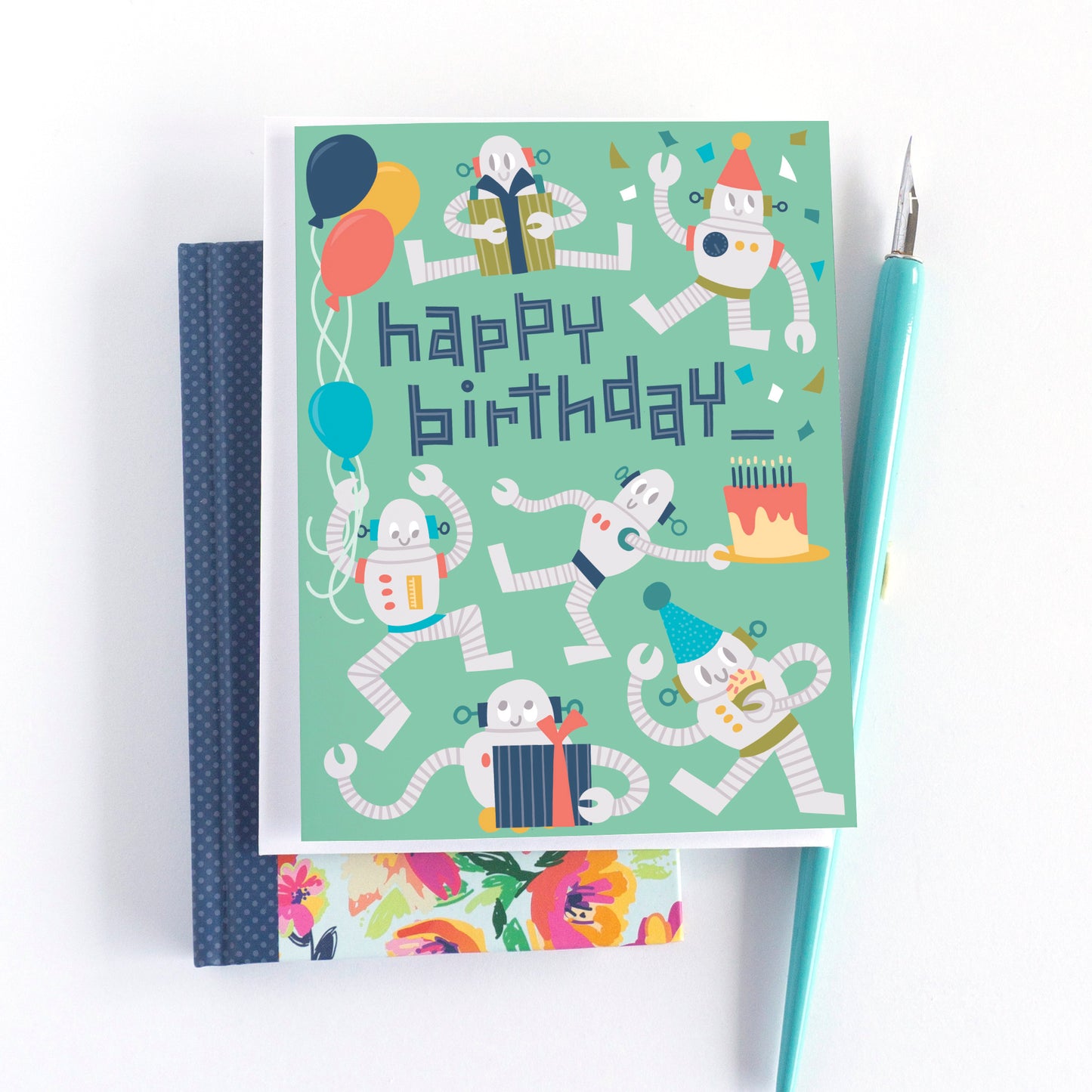 Robot Birthday Card for Kids