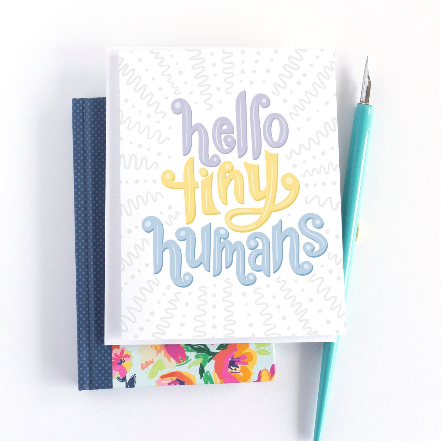 Hello Tiny Humans New Baby Card for Twins