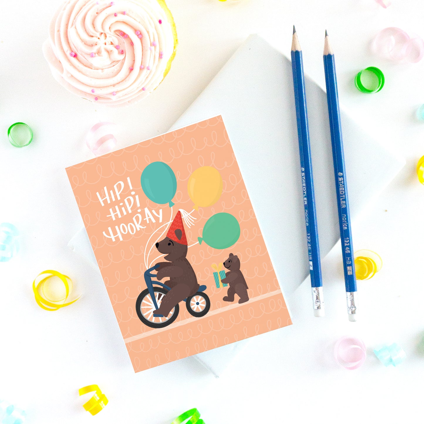 Hip Hip Hooray Bear Birthday Card