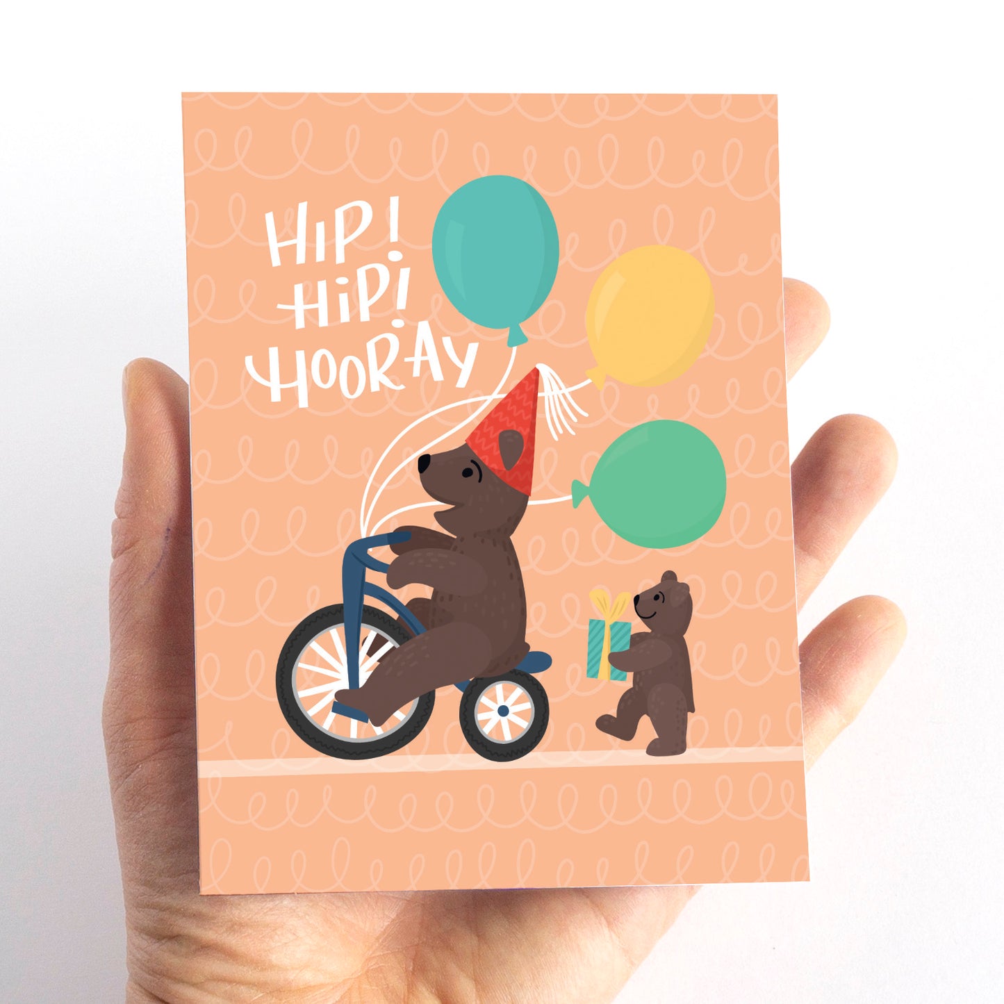 Hip Hip Hooray Bear Birthday Card