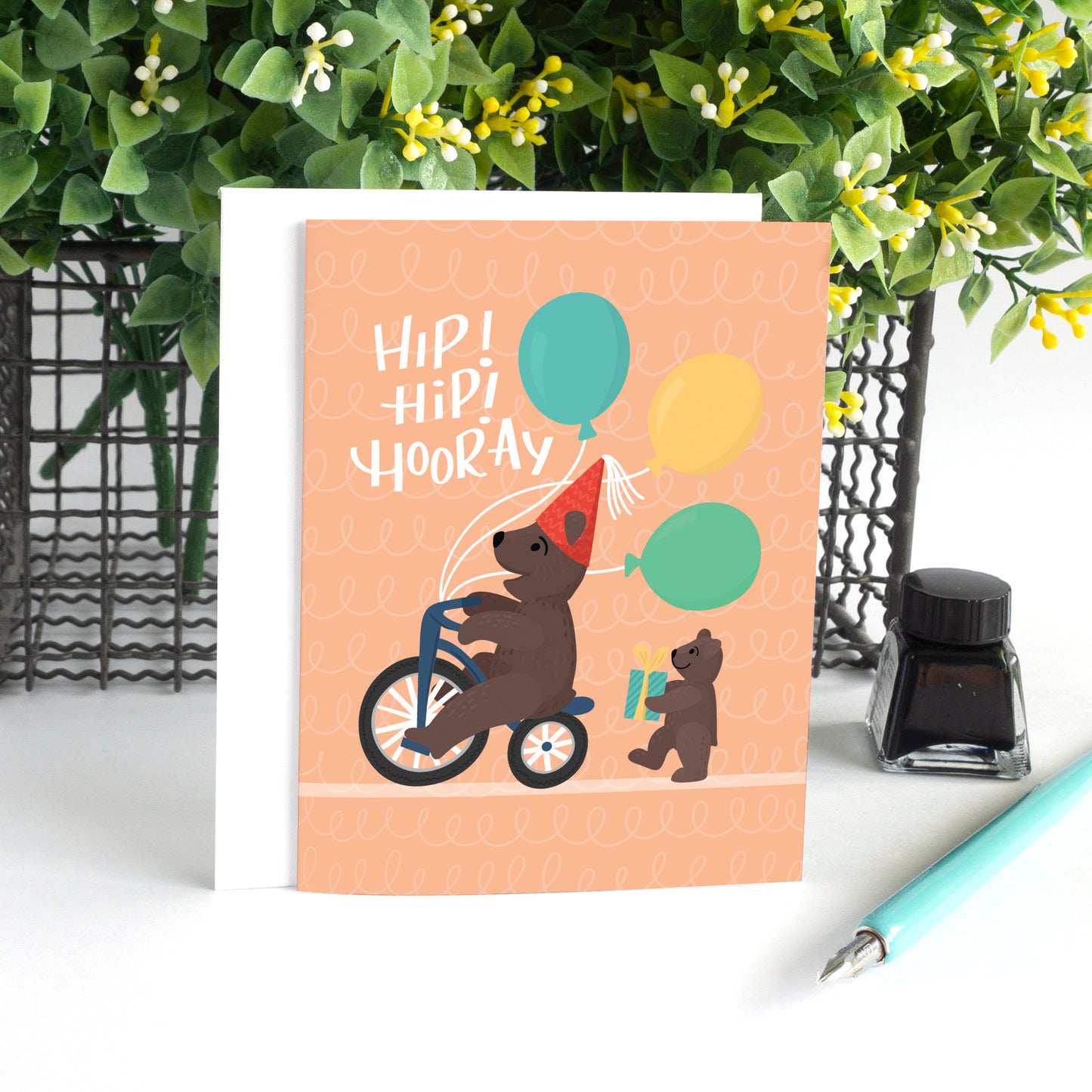 Hip Hip Hooray Bear Birthday Card