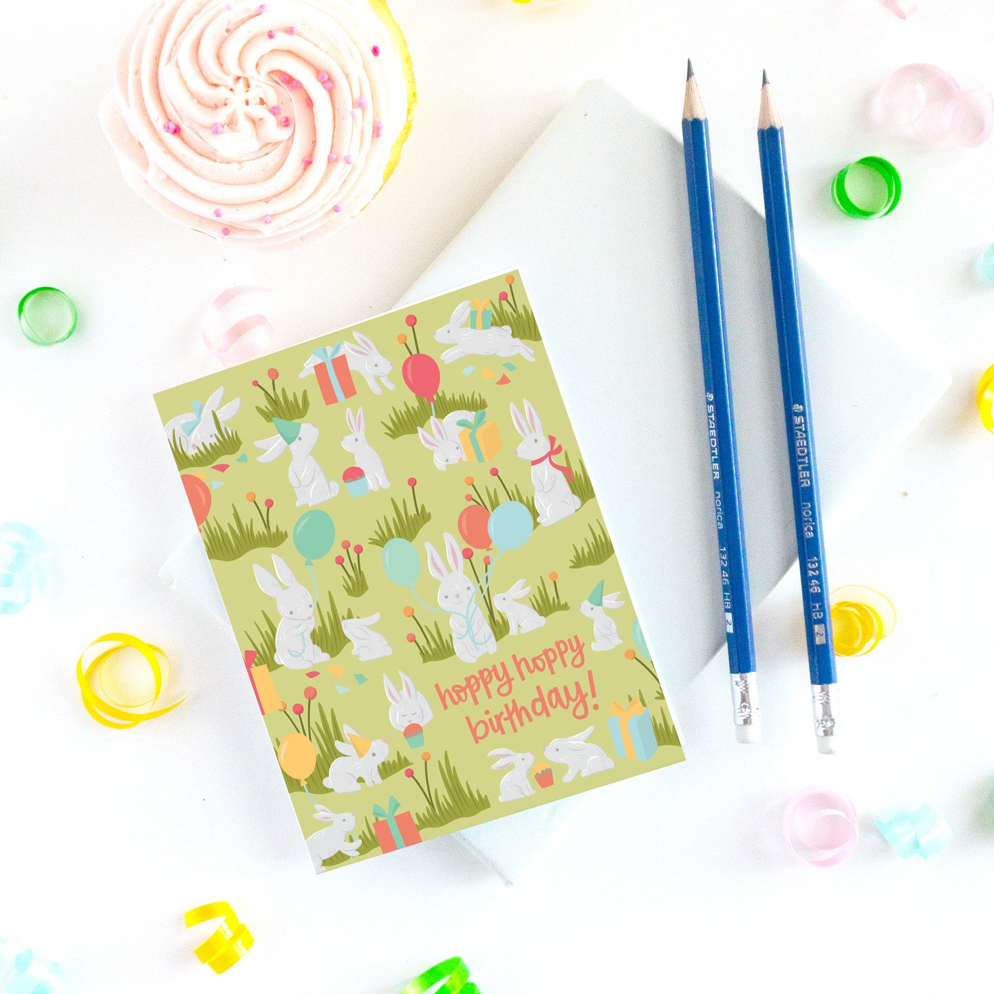 Bunny Rabbit Birthday Card for Kids