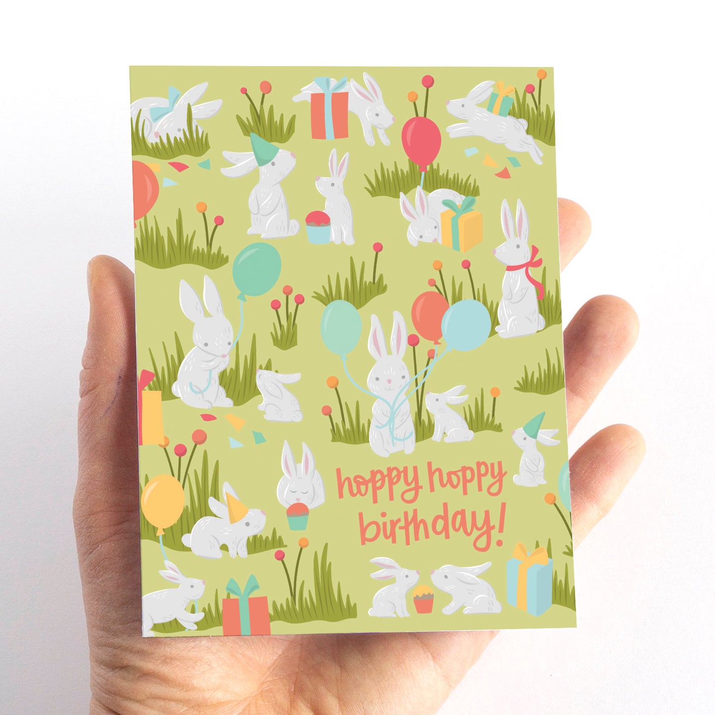Bunny Rabbit Birthday Card for Kids