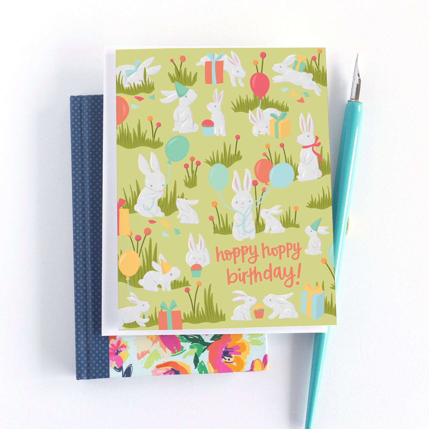 Bunny Rabbit Birthday Card for Kids