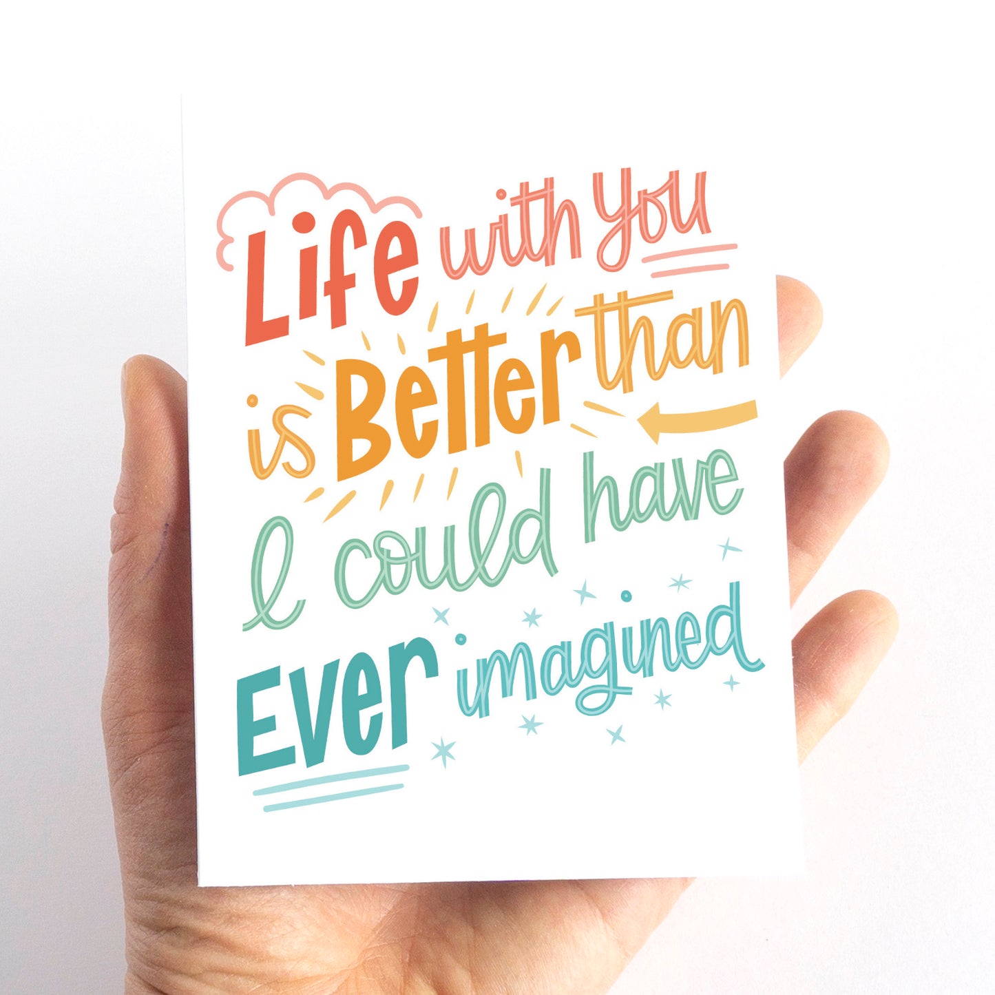 Colourful Valentine's Card for Husband