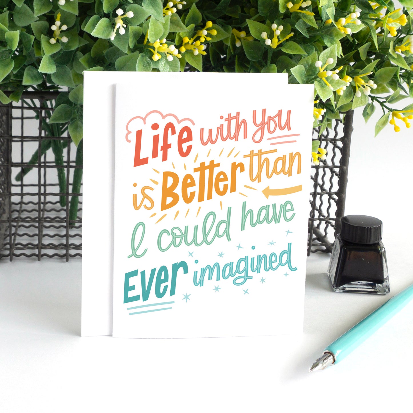 Colourful Valentine's Card for Husband