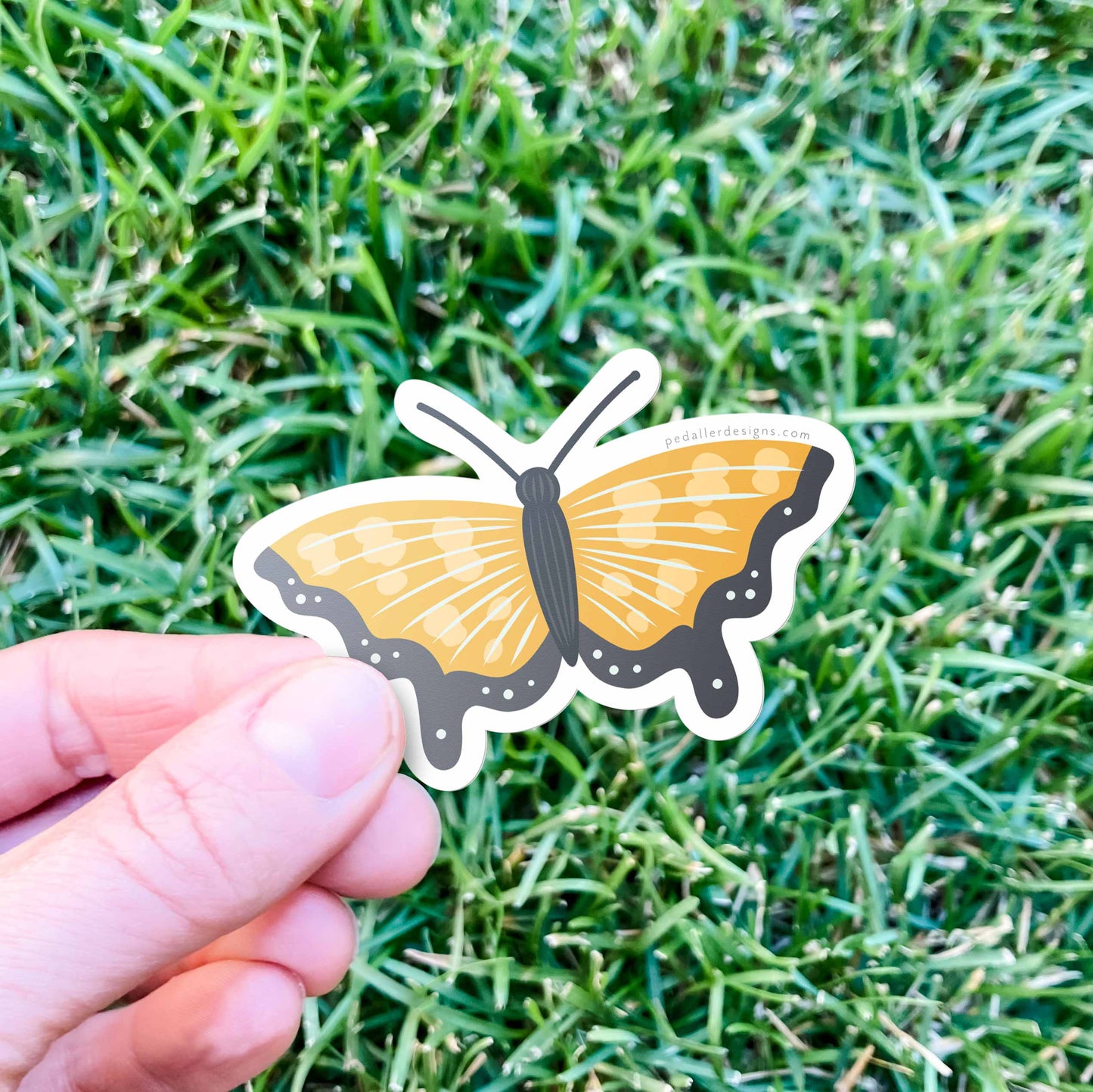 Yellow Butterfly Vinyl Sticker