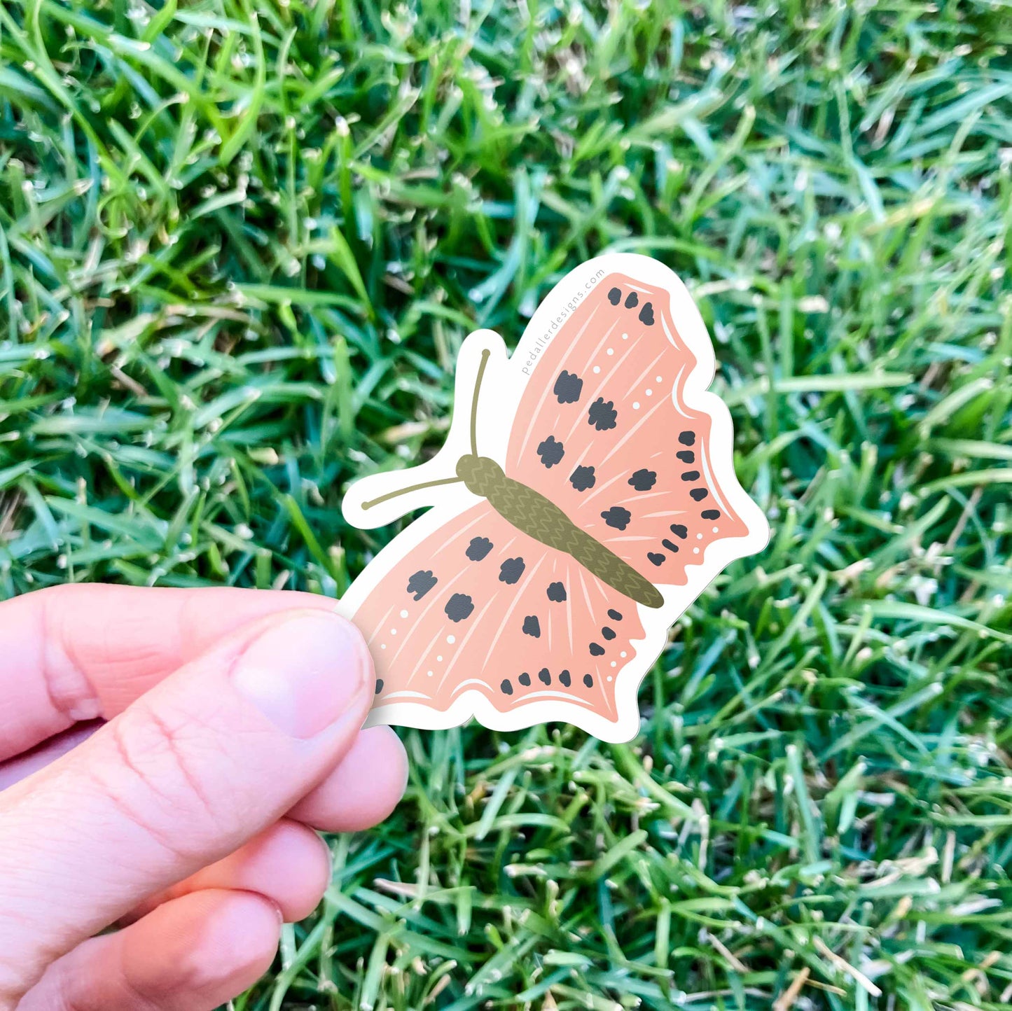 Pink Butterfly Vinyl Sticker