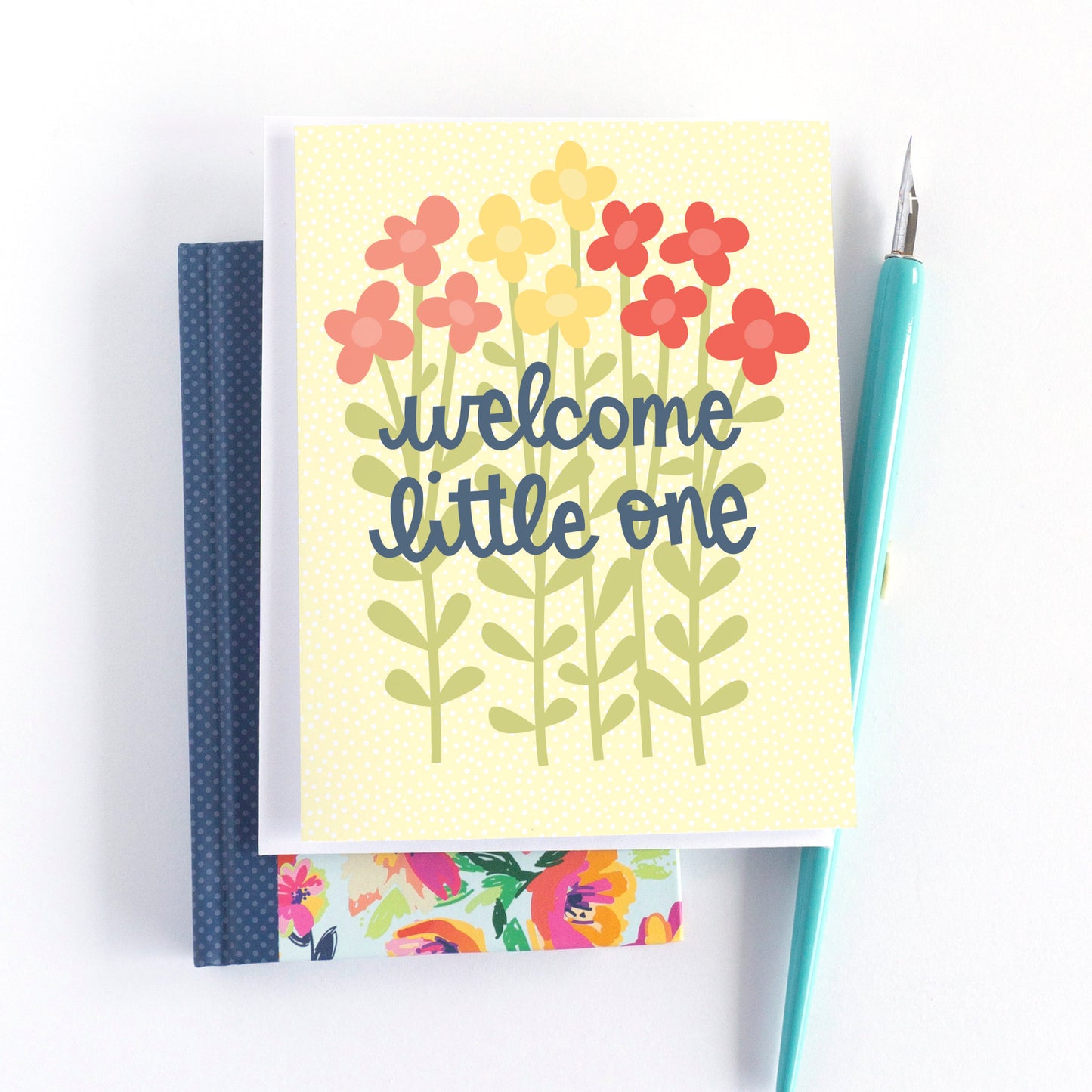 Cute Floral New Baby Card