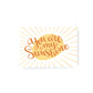 Mini Enclosure Card with the hand lettered text, you are my sunshine over and yellow sun on a white background.