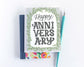 Arched Greenery Happy Anniversary Card