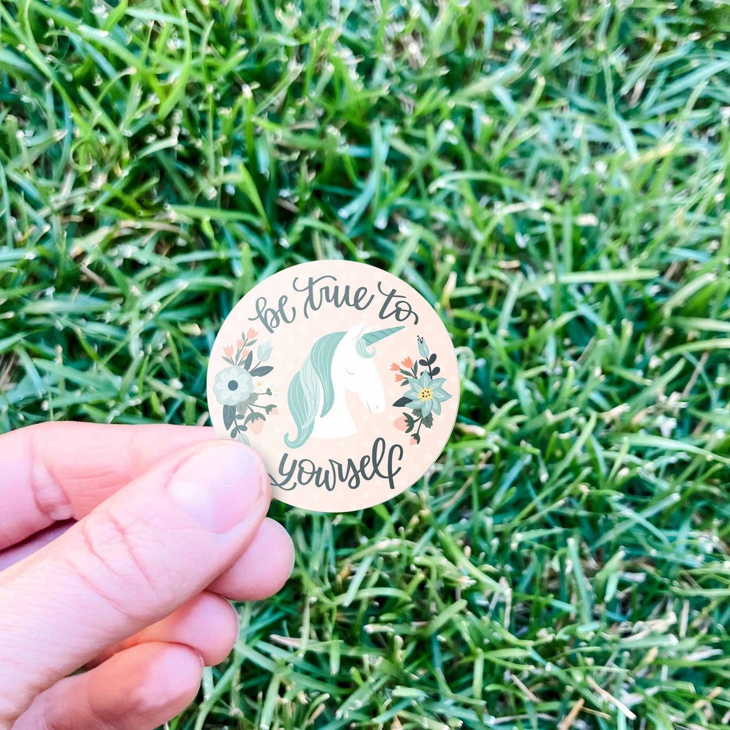 Be True to Yourself Unicorn Vinyl Sticker