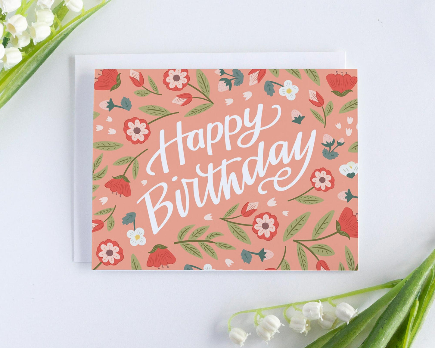 Floral Happy Birthday Card