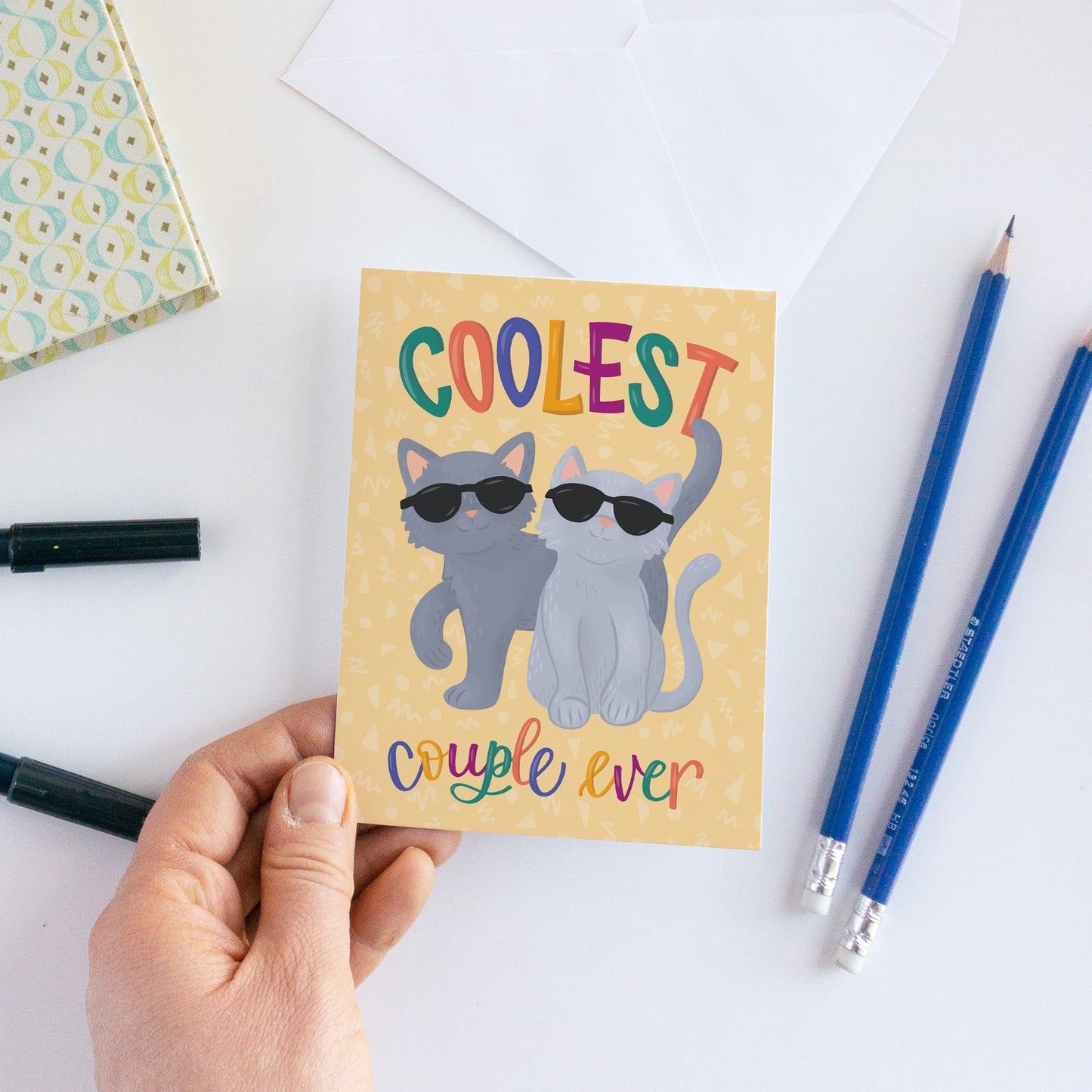 Coolest Couple Ever Cat Lover Engagement Card