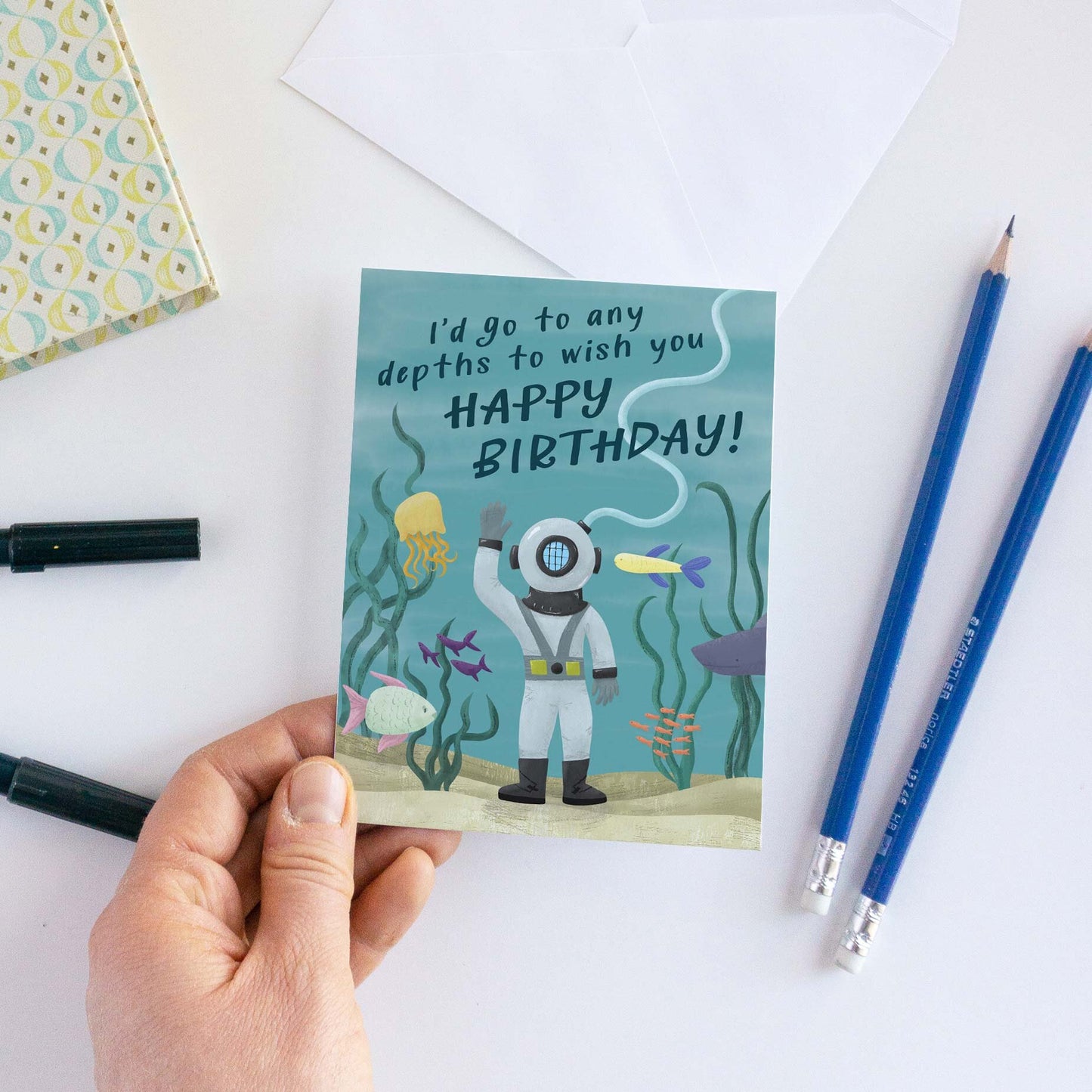 I'd Go to Any Depths to Wish You a Happy Birthday Card