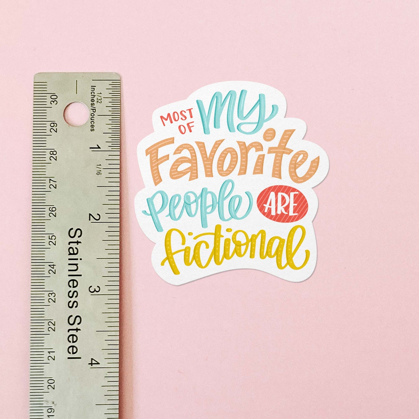 Most of my Favorite People are Fictional Book Worm Vinyl Sticker