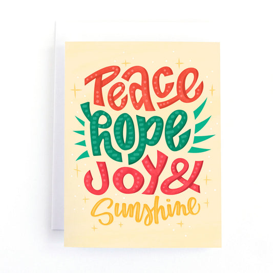 Peace Hope Joy & Sunshine Holiday Card