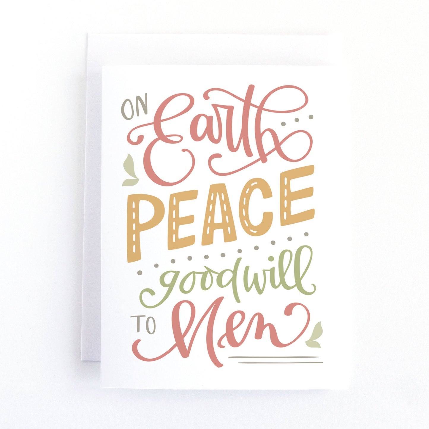 On Earth Peace, Goodwill to Men Religious Christmas Card