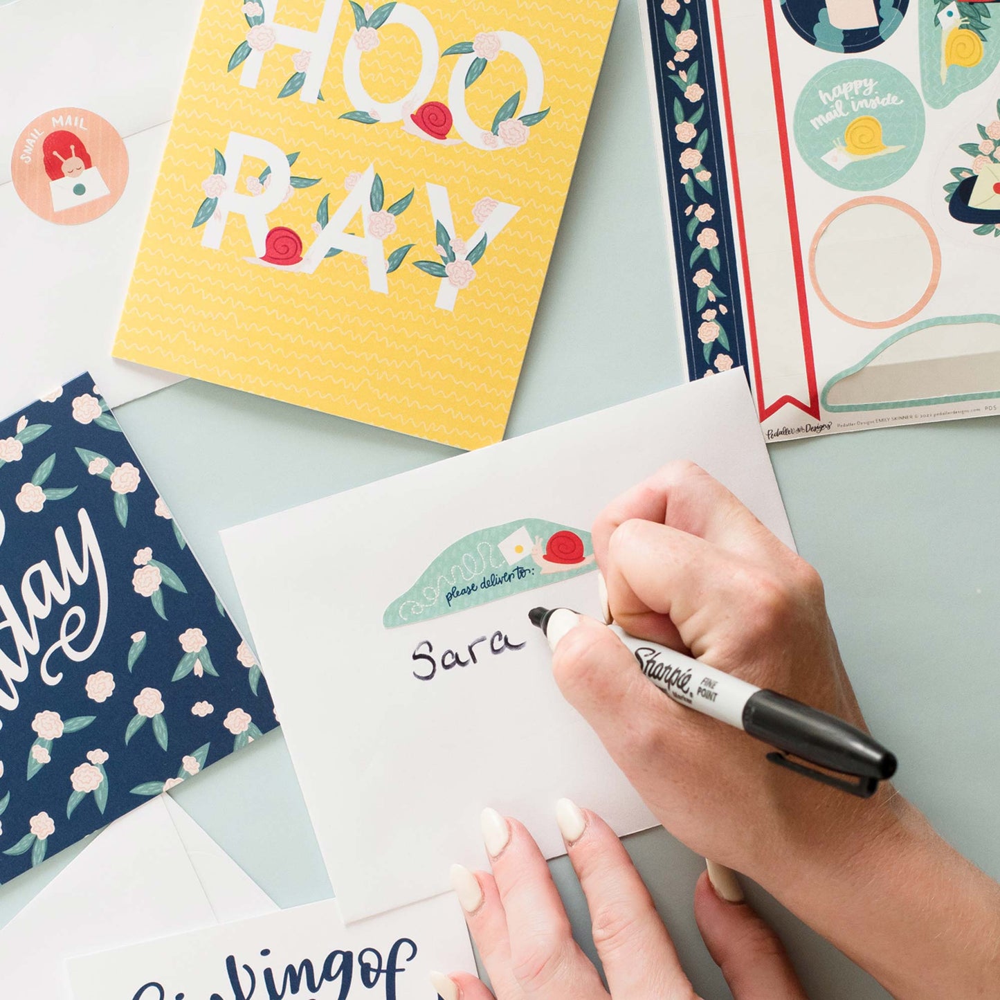 Snail Mail Stationery Set with Matching Stickers