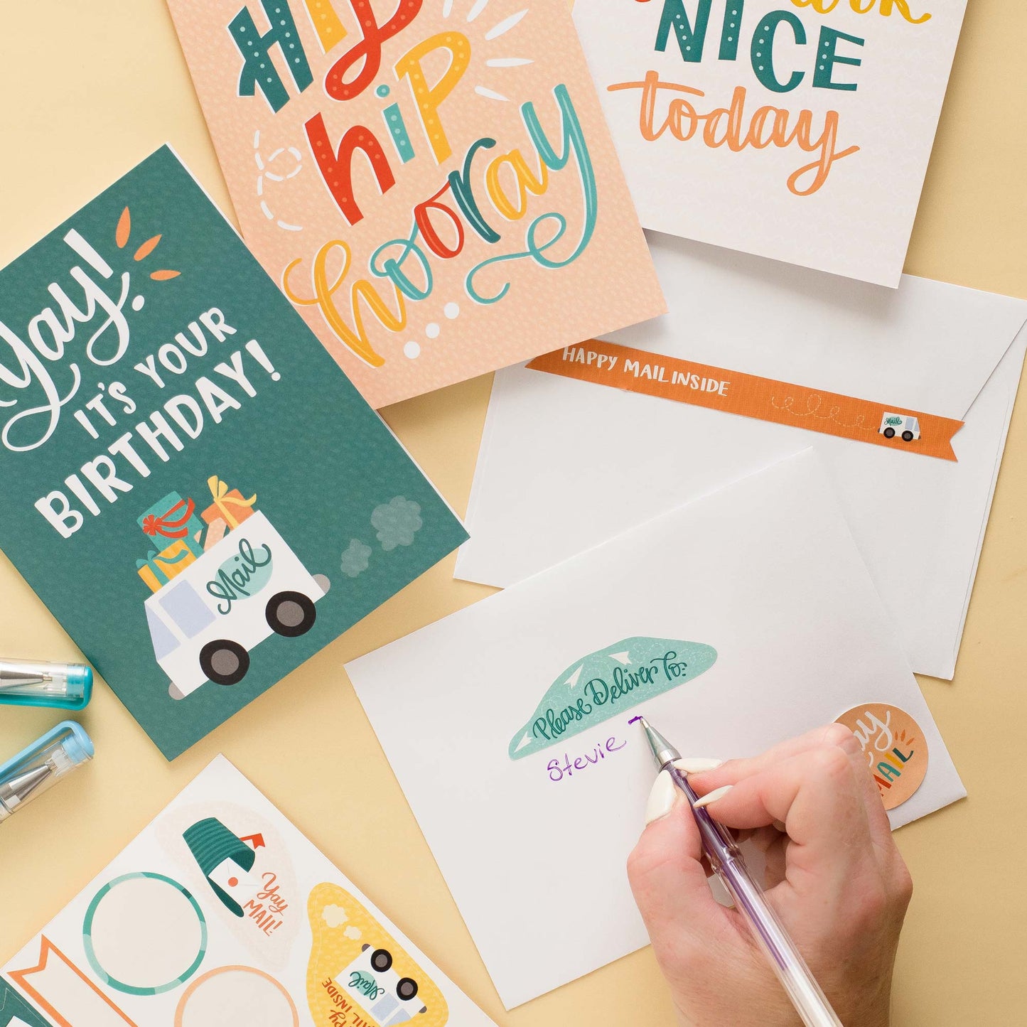 Cute Mail Stationery Set with Matching Stickers