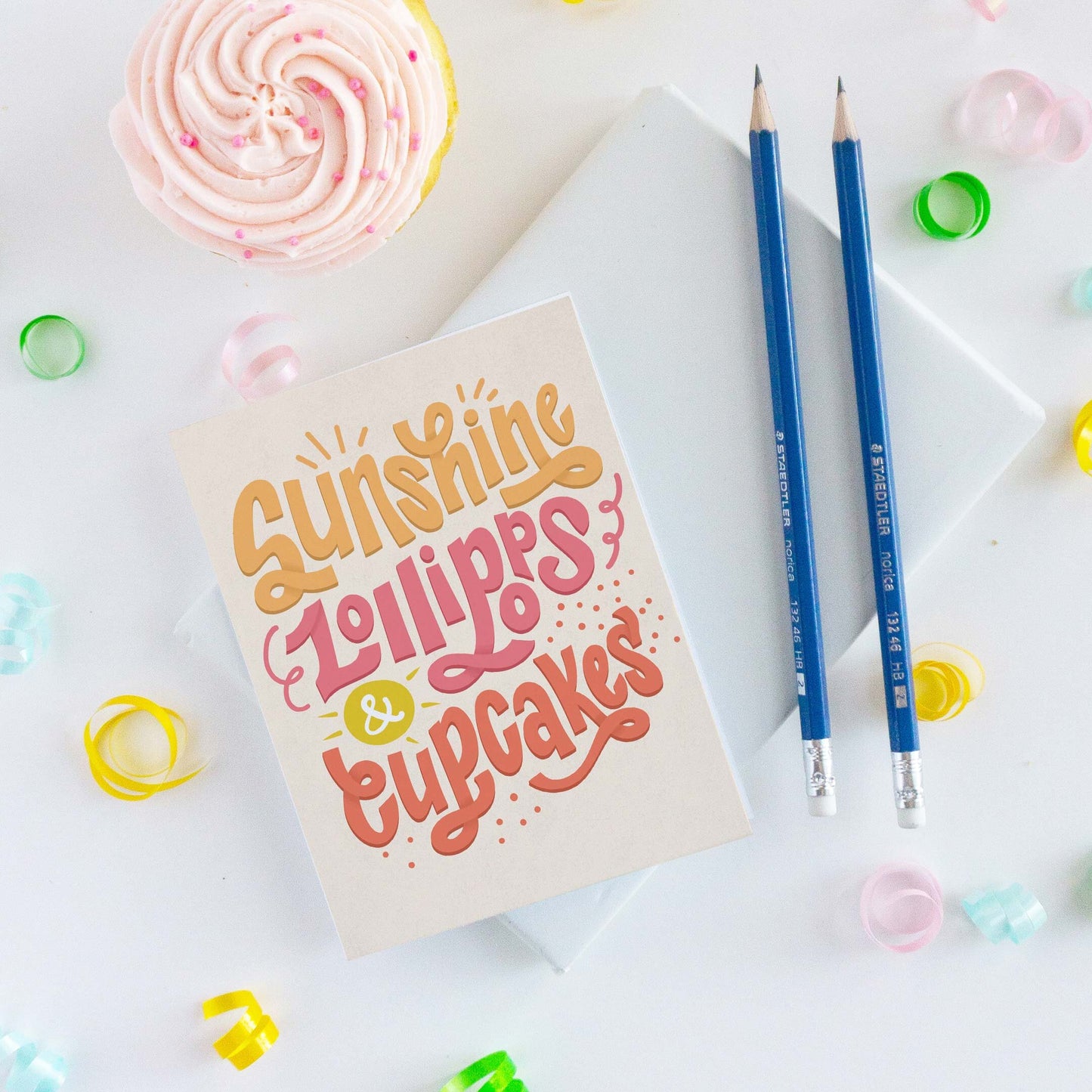 Sunshine Lollipops and Cupcakes Birthday Card