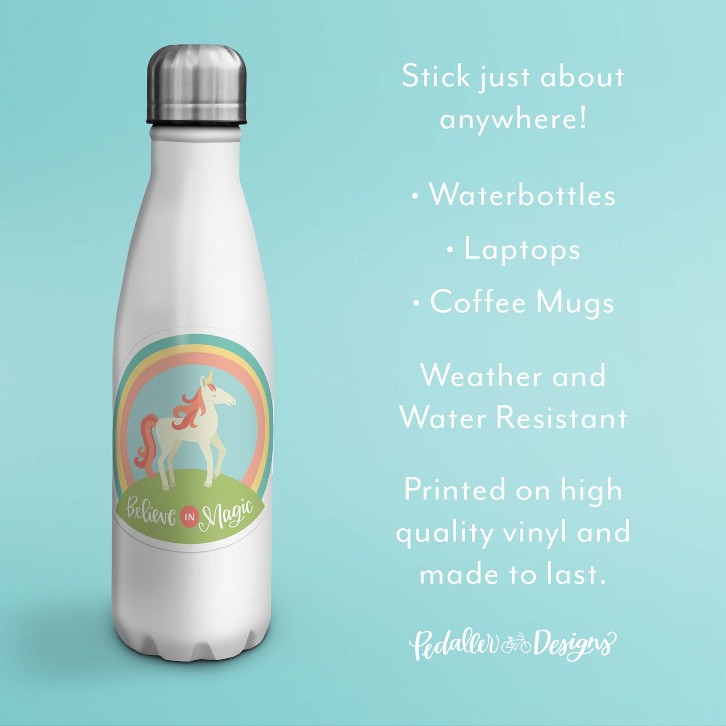 Believe in Magic Unicorn Vinyl Sticker