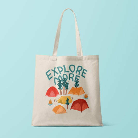 Camping Canvas Tote Bag