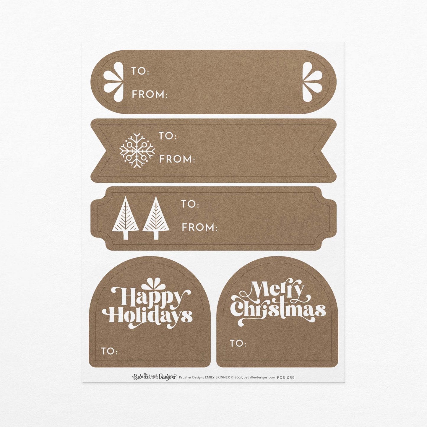 Christmas Gift Tag Sticker Sheet Set