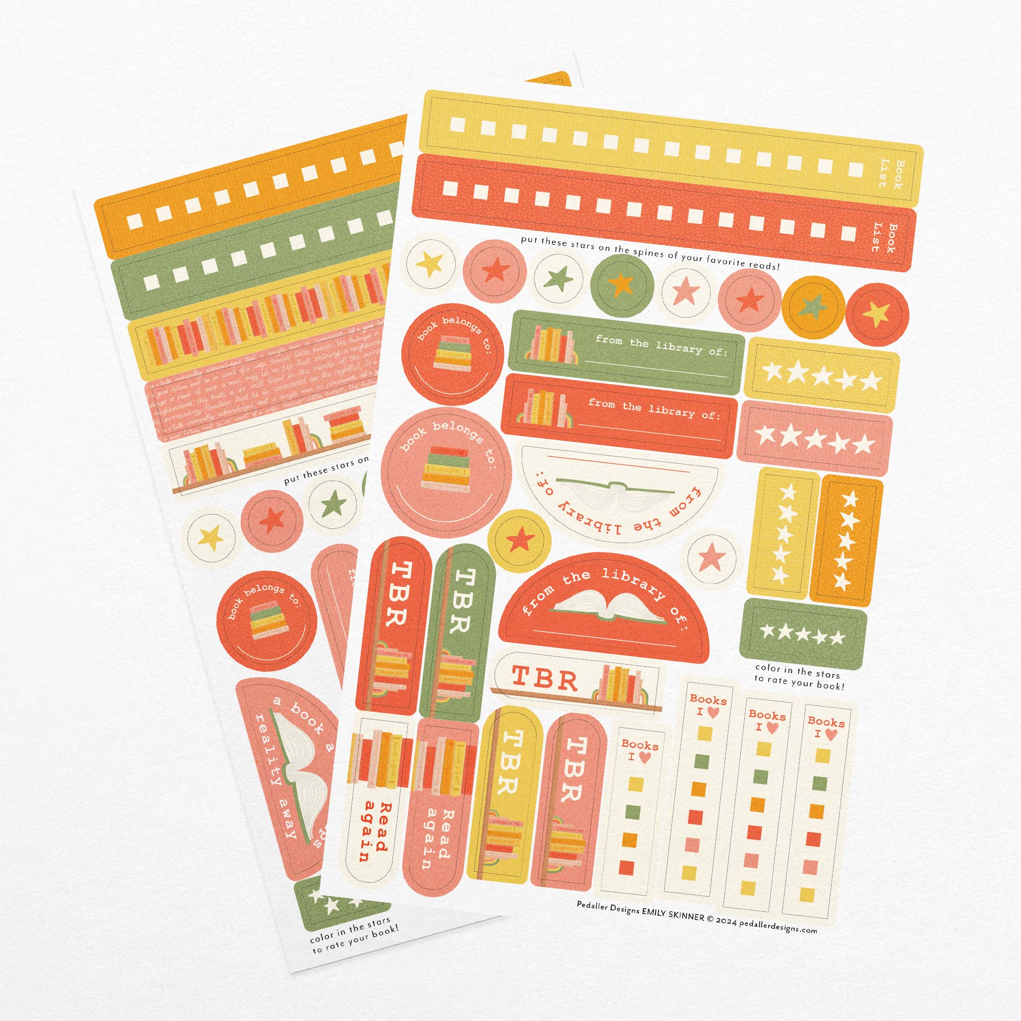 Book Journaling Sticker Sheets – Pedaller Designs