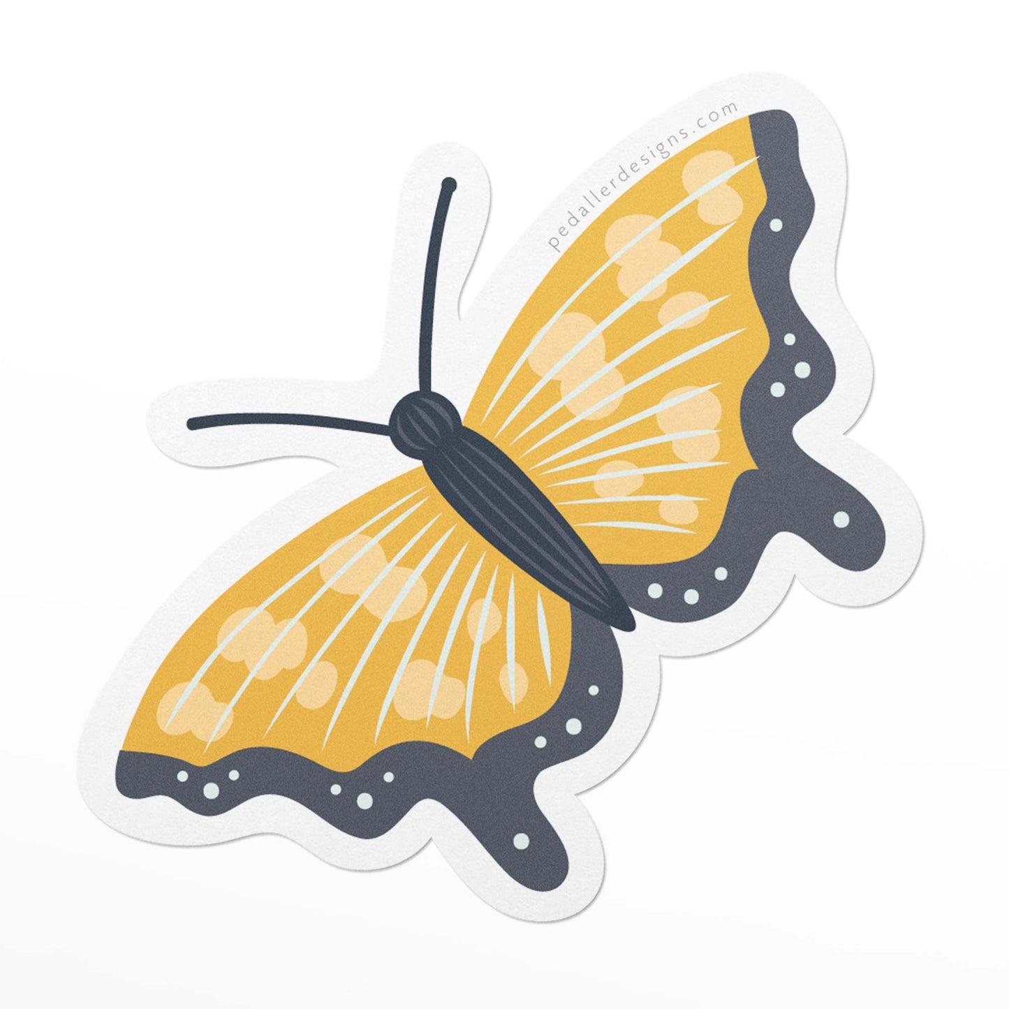 Yellow Butterfly Vinyl Sticker