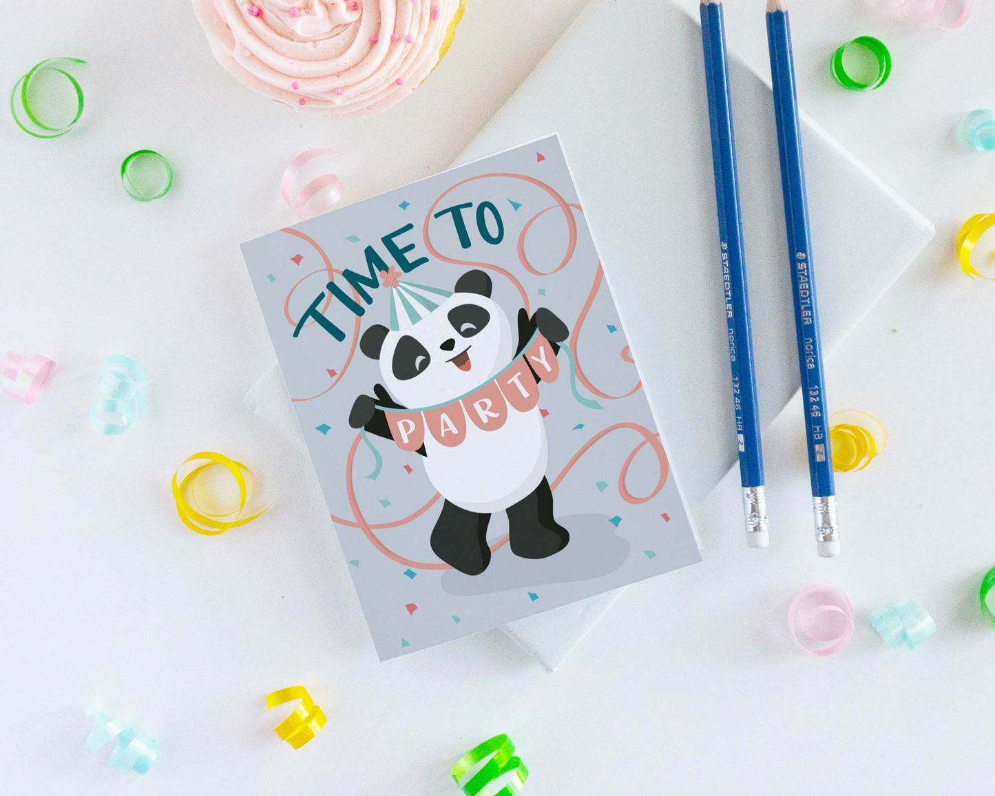 Time to Party! Panda Kid's Birthday Card
